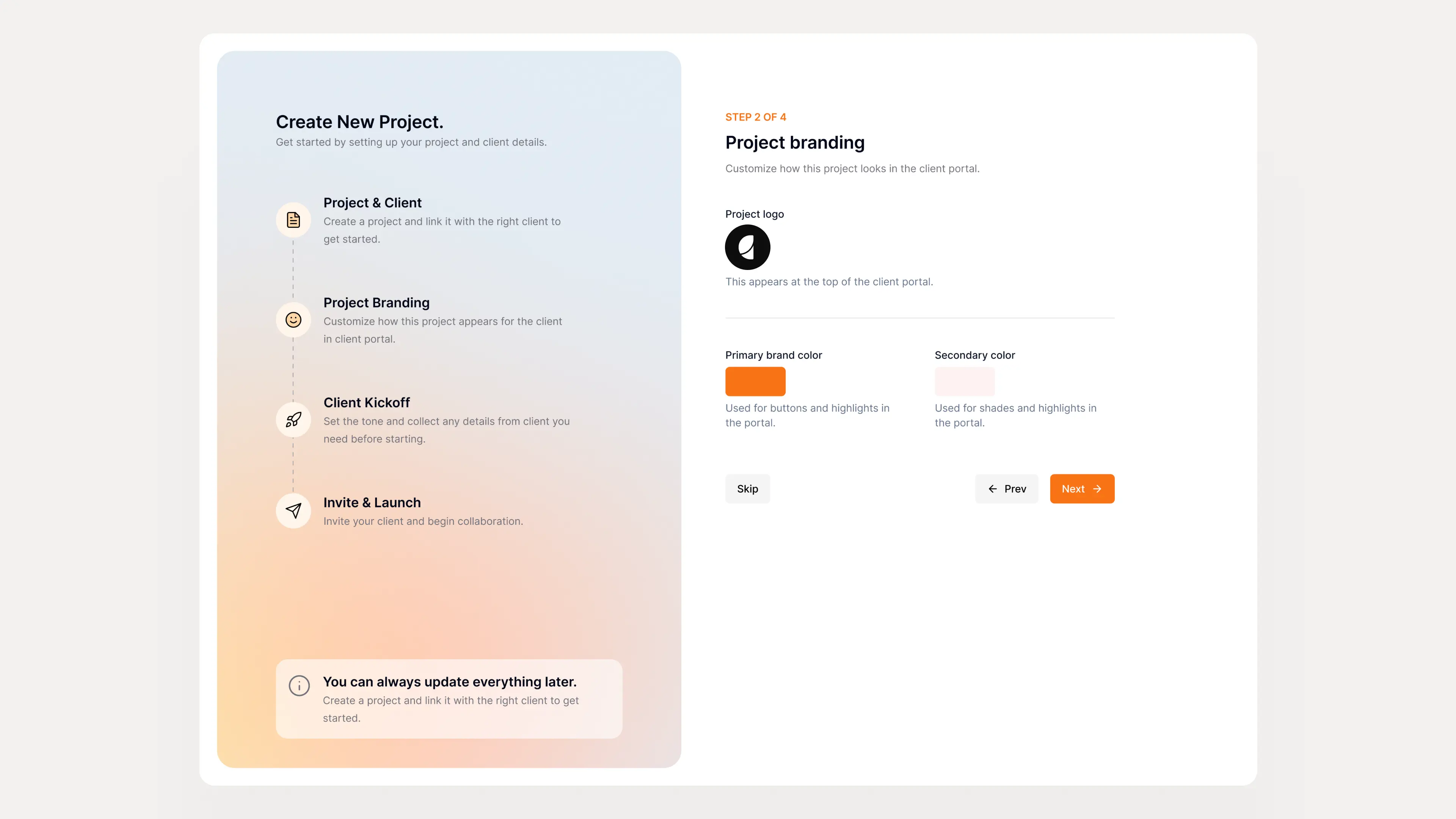 Branded client workspace